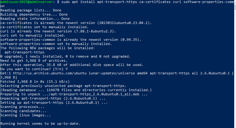 install Docker Dependencies Screenshots
