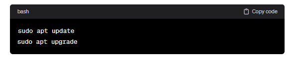 apt update and upgrade