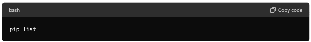 Listing Installed Packages