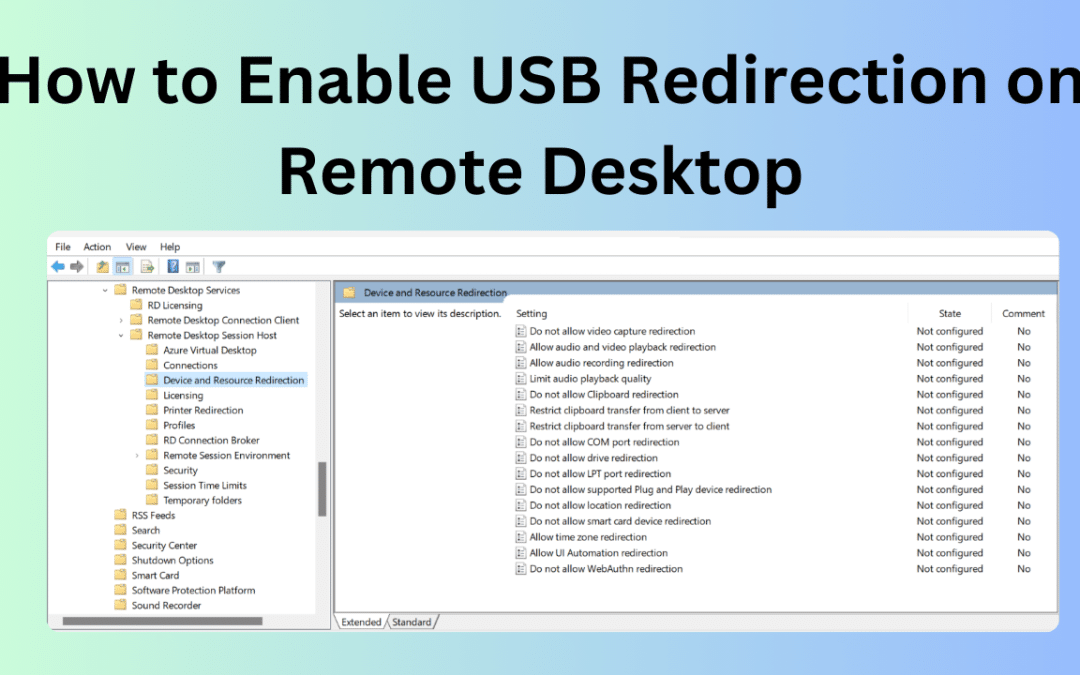 How to Enable USB Redirection on Remote Desktop