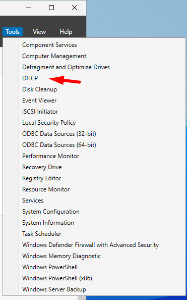 tools then dhcp